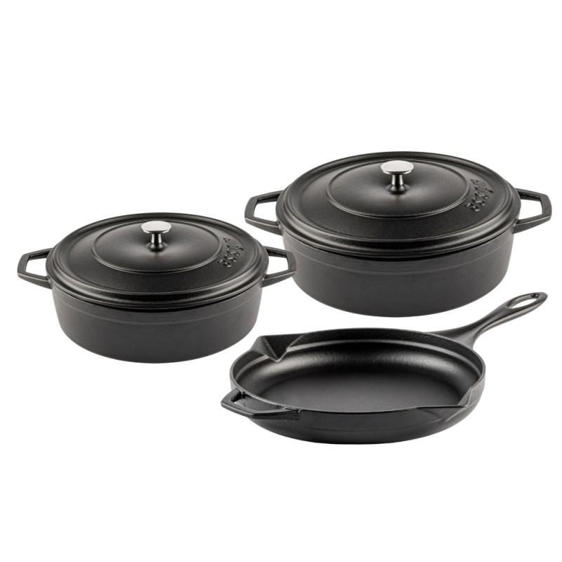 Gietijzer Set uit 3 delen Solagio, Black Onyx - 