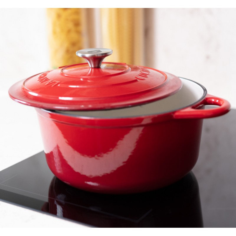 Geëmailleerde gietijzeren pot La Nordica, Rond, Ф28 | Gietijzeren pot |  |