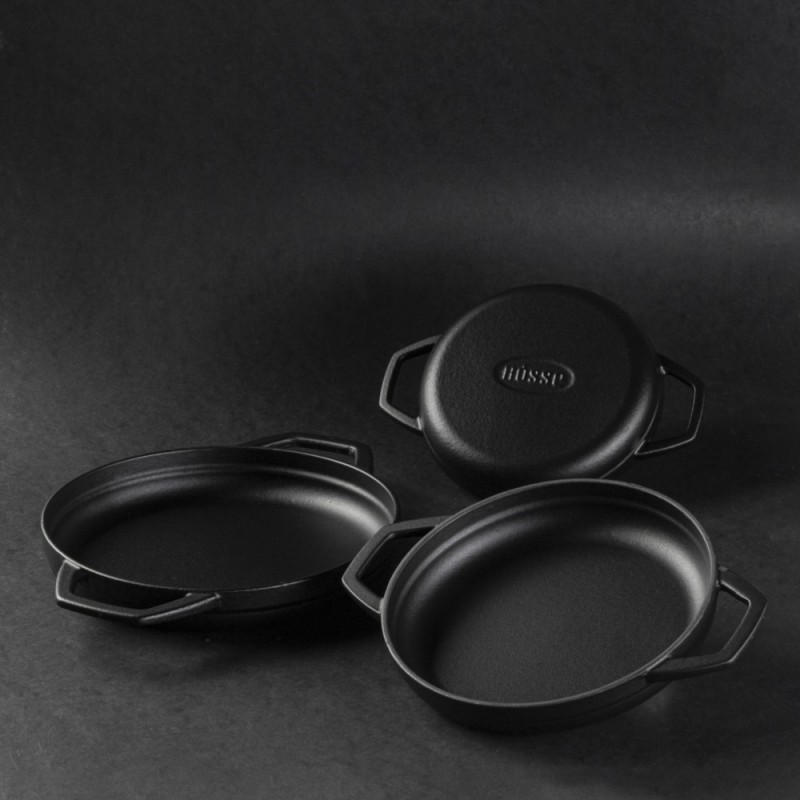 Gietijzer Set uit 2 delen Hosse, Black Onyx | Gietijzeren pan set |  |
