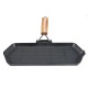Grillpan gietijzer met opvouwbaar houten handvat, 35x21 cm | Gietijzeren pan |  |