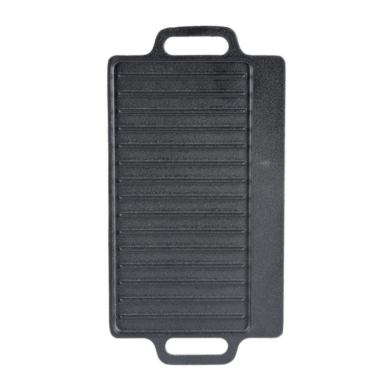 Dubbelzijdige gietijzeren grillplaat, 43x23 cm - 