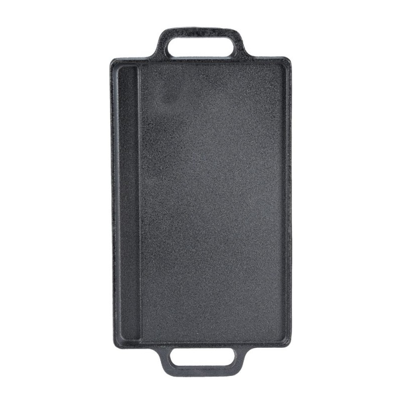 Dubbelzijdige gietijzeren grillplaat, 38x23 cm | Gietijzeren plaat |  |