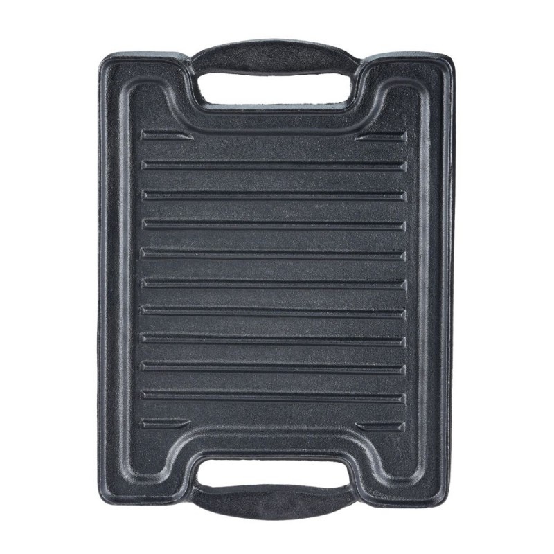 Dubbelzijdige gietijzeren grillplaat, 36x25 cm - 