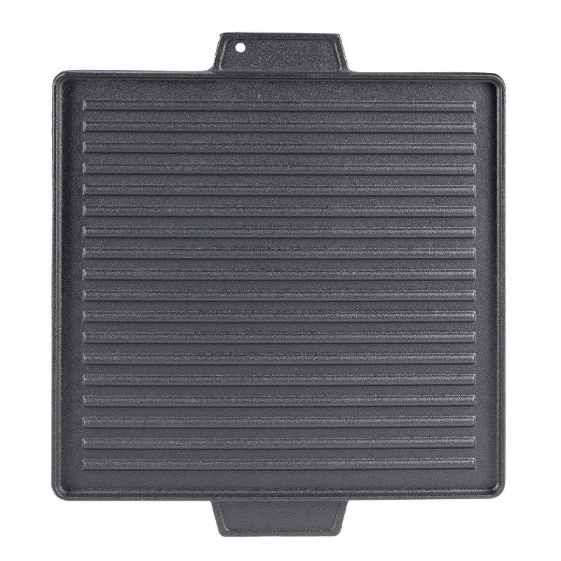Dubbelzijdige gietijzeren grillplaat, 38x38 cm - 