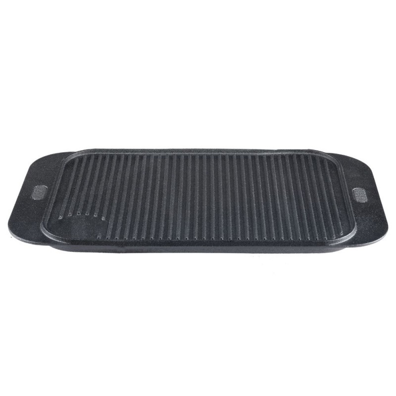 Dubbelzijdige gietijzeren grillplaat, 48x26 cm - 