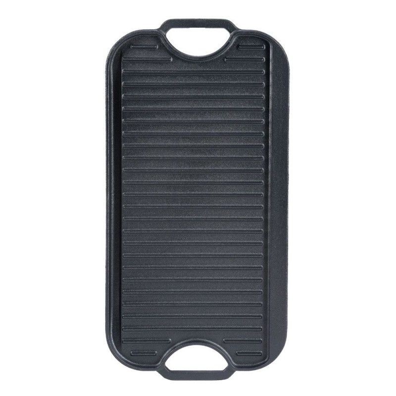Dubbelzijdige gietijzeren grillplaat, 51x26 cm - 