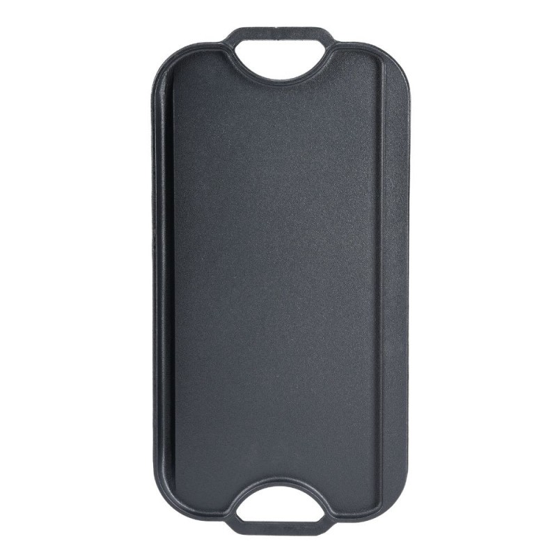 Dubbelzijdige gietijzeren grillplaat, 51x26 cm | Gietijzeren plaat |  |