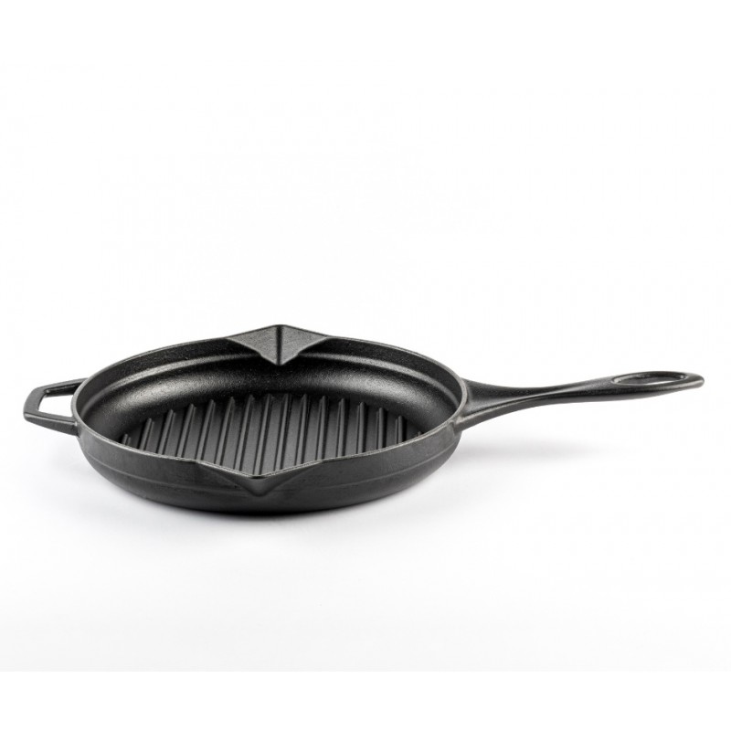 Geëmailleerde grillpan gietijzer Hosse, Black Onyx, Ф28cm | Grillpan gietijzer | Gietijzeren pan |