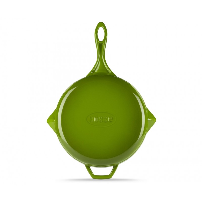 Geëmailleerde grillpan gietijzer Hosse, Bamboo, Ф28cm | Grillpan gietijzer | Gietijzeren pan |