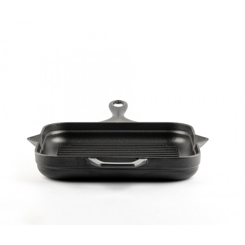 Geëmailleerde grillpan gietijzer Hosse, Black Onyx, 28x28cm | Grillpan gietijzer | Gietijzeren pan |