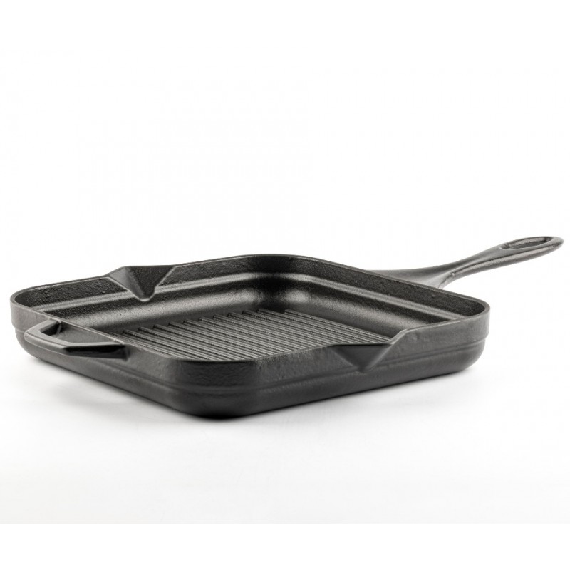 Geëmailleerde grillpan gietijzer Solagio, Black Onyx, 28x28cm - Grillpan gietijzer