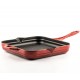 Geëmailleerde grillpan gietijzer Hosse, Rubin, 28x28cm | Grillpan gietijzer | Gietijzeren pan |