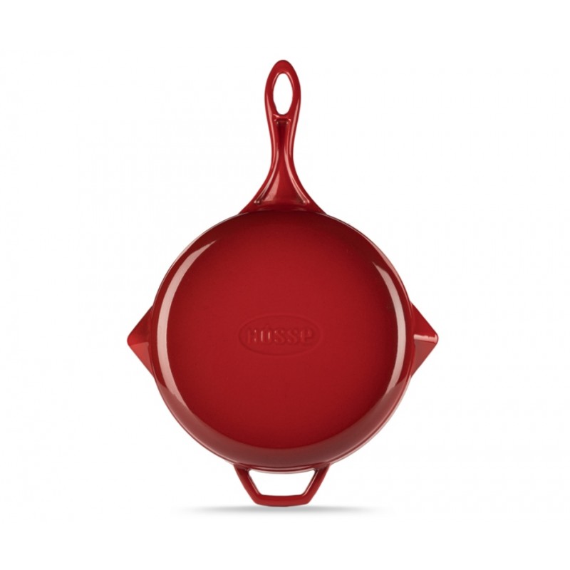 Geëmailleerde gietijzeren pan Hosse, Rubin, Ф28cm | Platte gietijzeren pan | Gietijzeren pan |