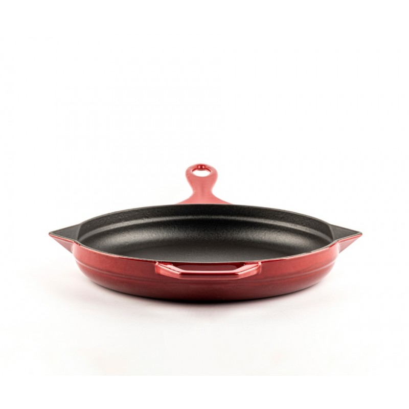 Geëmailleerde gietijzeren pan Hosse, Rubin, Ф24cm | Platte gietijzeren pan | Gietijzeren pan |