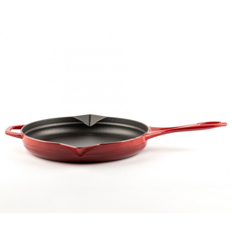 Geëmailleerde gietijzeren pan Hosse, Rubin, Ф28cm | Platte gietijzeren pan | Gietijzeren pan |