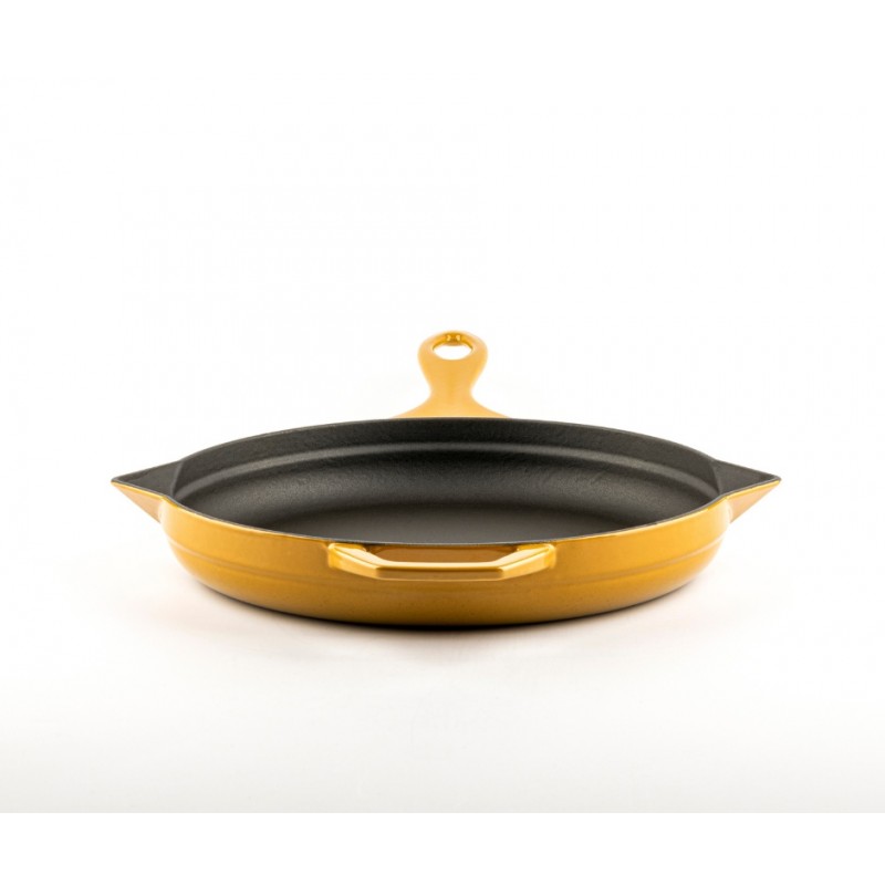Geëmailleerde gietijzeren pan Hosse, Dijon, Ф24cm | Platte gietijzeren pan | Gietijzeren pan |