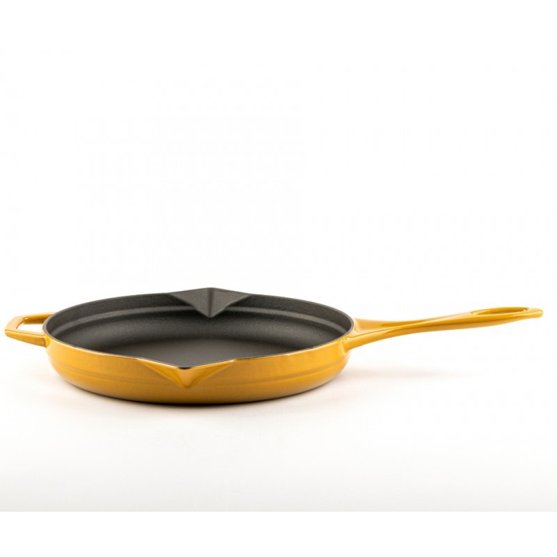 Geëmailleerde gietijzeren pan Hosse, Dijon, Ф24cm | Platte gietijzeren pan | Gietijzeren pan |