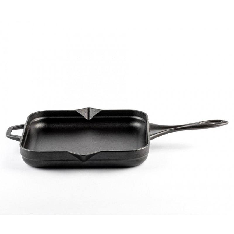 Geëmailleerde gietijzeren pan Hosse, Black Onyx, 28x28cm | Platte gietijzeren pan | Gietijzeren pan |