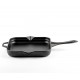 Geëmailleerde gietijzeren pan Hosse, Black Onyx, 28x28cm | Platte gietijzeren pan | Gietijzeren pan |
