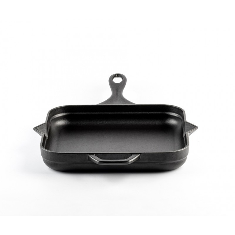 Geëmailleerde gietijzeren pan Hosse, Black Onyx, 28x28cm | Platte gietijzeren pan | Gietijzeren pan |