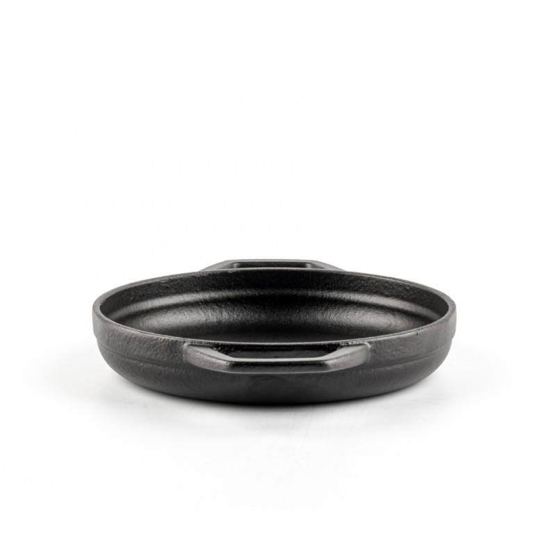 Geëmailleerde gietijzeren pan met twee handvatten Hosse, Black Onyx, Ф16cm | Platte gietijzeren pan | Gietijzeren pan |