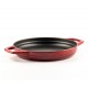 Geëmailleerde gietijzeren pan met twee handvatten Hosse, Rubin, Ф22cm | Platte gietijzeren pan | Gietijzeren pan |