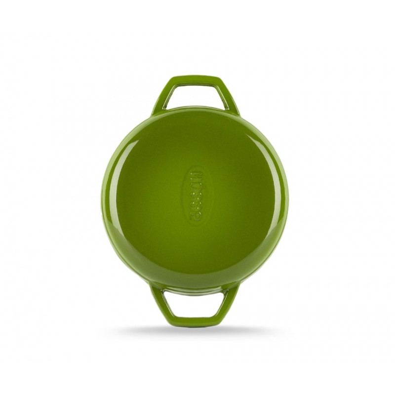 Geëmailleerde gietijzeren pan met twee handvatten Hosse, Bamboo, Ф16cm | Platte gietijzeren pan | Gietijzeren pan |