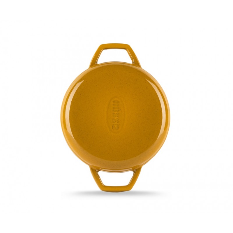 Geëmailleerde gietijzeren pan met twee handvatten Hosse, Dijon, Ф16cm | Platte gietijzeren pan | Gietijzeren pan |