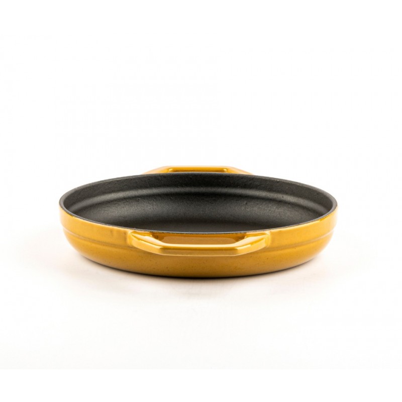 Geëmailleerde gietijzeren pan met twee handvatten Hosse, Dijon, Ф19cm | Platte gietijzeren pan | Gietijzeren pan |