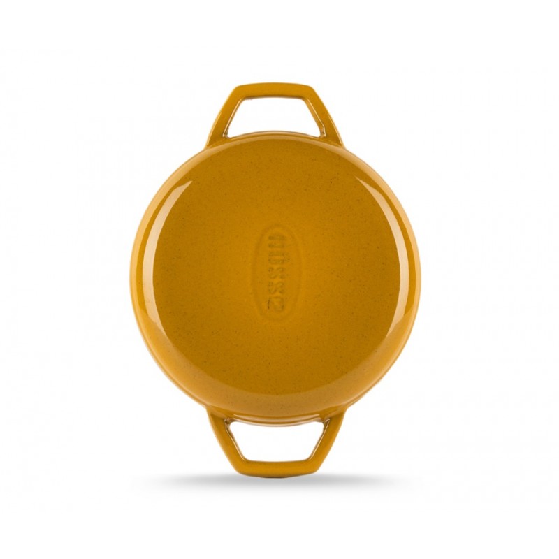 Geëmailleerde gietijzeren pan met twee handvatten Hosse, Dijon, Ф19cm | Platte gietijzeren pan | Gietijzeren pan |