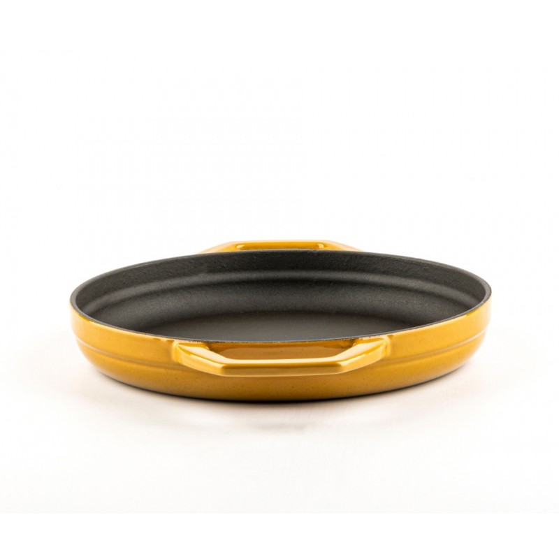 Geëmailleerde gietijzeren pan met twee handvatten Hosse, Dijon, Ф22cm | Platte gietijzeren pan | Gietijzeren pan |