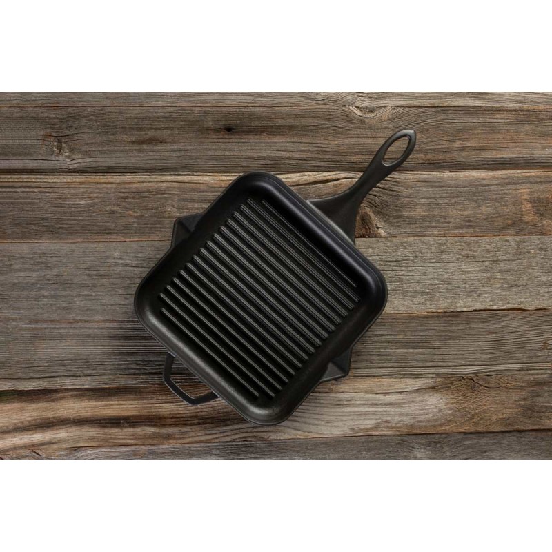 Geëmailleerde grillpan gietijzer Hosse, Black Onyx, 28x28cm | Grillpan gietijzer | Gietijzeren pan |