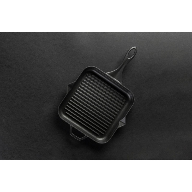 Geëmailleerde grillpan gietijzer Hosse, Black Onyx, 28x28cm | Grillpan gietijzer | Gietijzeren pan |
