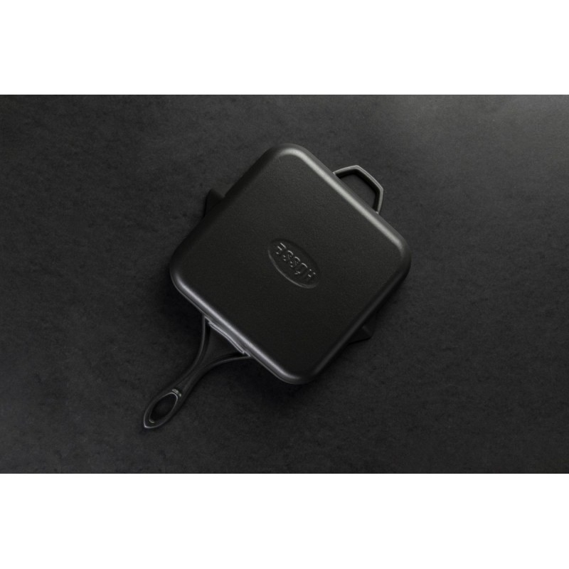 Geëmailleerde grillpan gietijzer Hosse, Black Onyx, 28x28cm | Grillpan gietijzer | Gietijzeren pan |