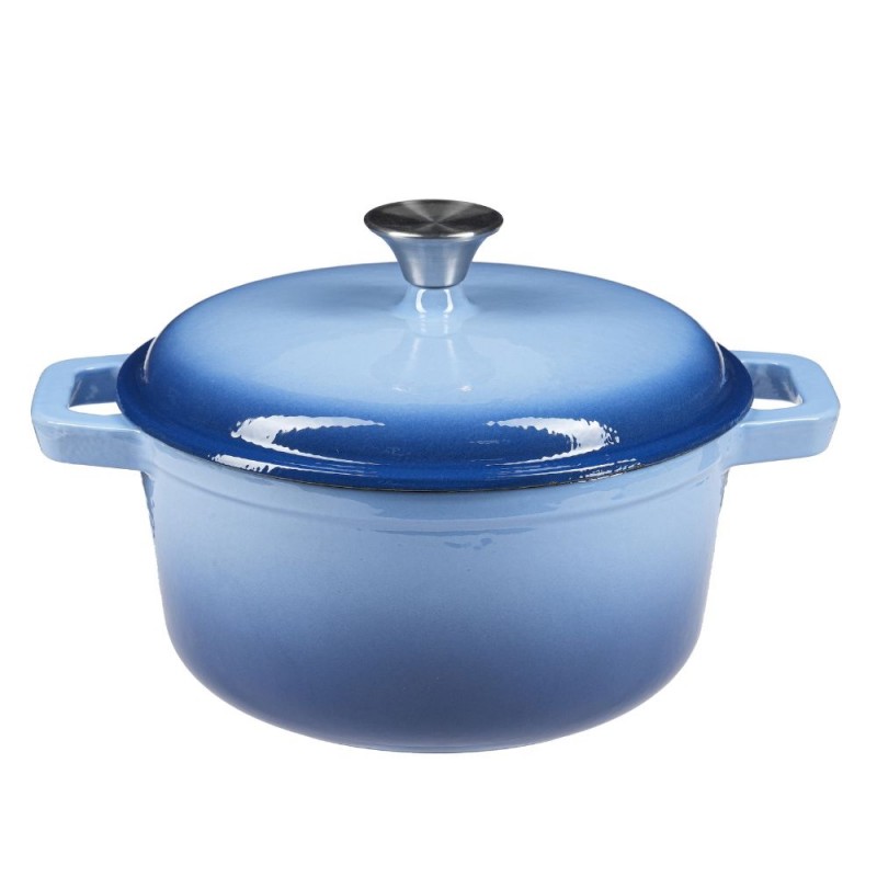 Geëmailleerde gietijzeren pot, Blauw, Ф24 - 
