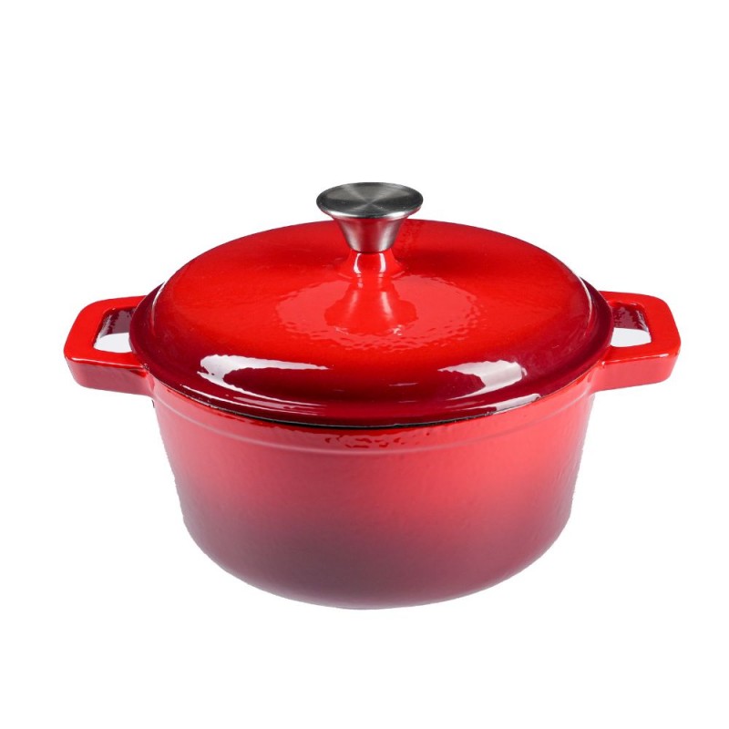 Geëmailleerde gietijzeren pot, Rood, Ф24 - 